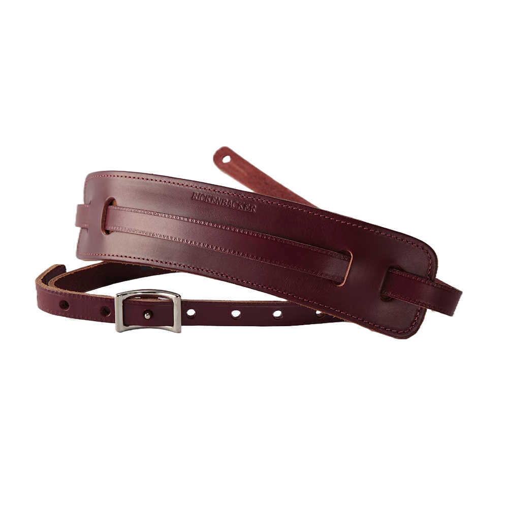 Rickenbacker リッケンバッカー ギターストラップ レザー カラー:マルーン Vintage Strap Maroon リッケンバッカーのエンボスロゴ拍卖