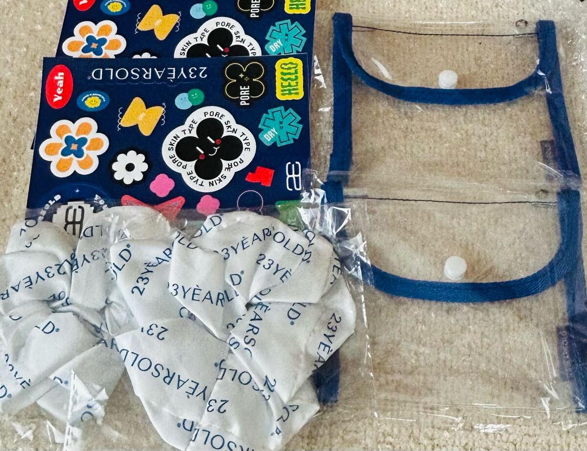 23yearsold ノベルティ 6点 シュシュ クリアポーチ シール 韓国コスメ拍卖