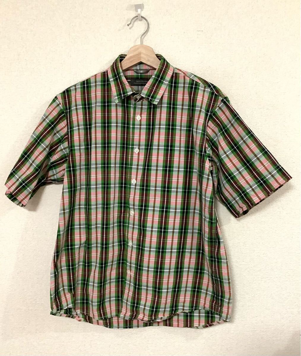 nano universe ナノユニバース チェック柄 半袖シャツ セレクト カジュアメンズ 古着 M拍卖