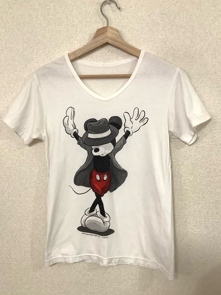 3g shop ミッキーマウス プリント半袖Tシャツ ホワイト カジュアル キャラクター メンズ 古着 拍卖