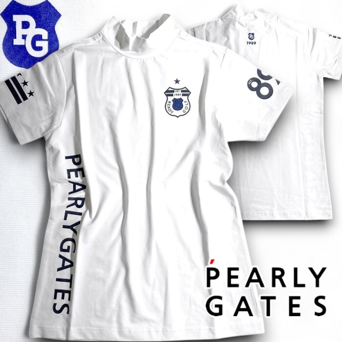 PEARLY GATES パーリーゲイツ 定1.3万 吸汗速乾×接触冷感 モックネック 半袖 カットソー ゴルフ レディース 2267792 030 0▲015▼50605w09拍卖