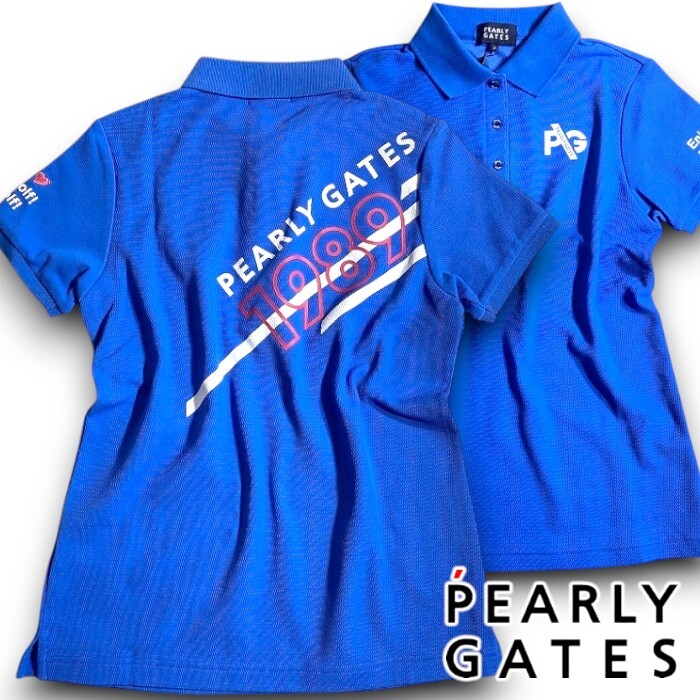 PEARLY GATES パーリーゲイツ 定価1.9万 日本製 吸汗速乾×接触冷感 半袖 ポロシャツ ゴルフウェア レディス 2160402 110 1▲022▼50606w02拍卖