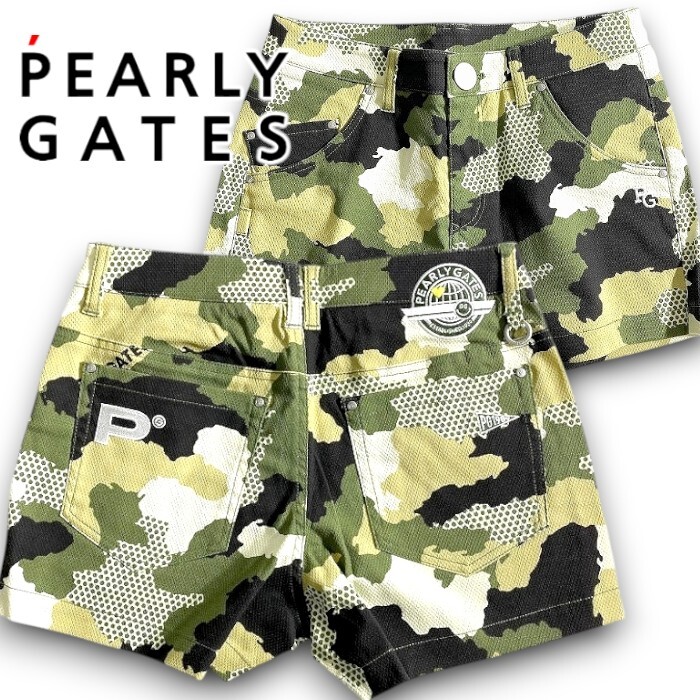 PEARLY GATES パーリーゲイツ 定価3万 TCドビー 迷彩 ストレッチ ショートパンツ ゴルフウェア レディース 2132512 181 1 ▲034▼50612w11拍卖