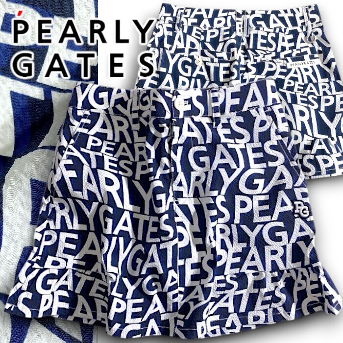 PEARLY GATES パーリーゲイツ 定価2.8万 吸水速乾 総柄 ストレッチ ミニスカート ゴルフウェア レディース 2234706 121 0 ▲032▼50507w01拍卖