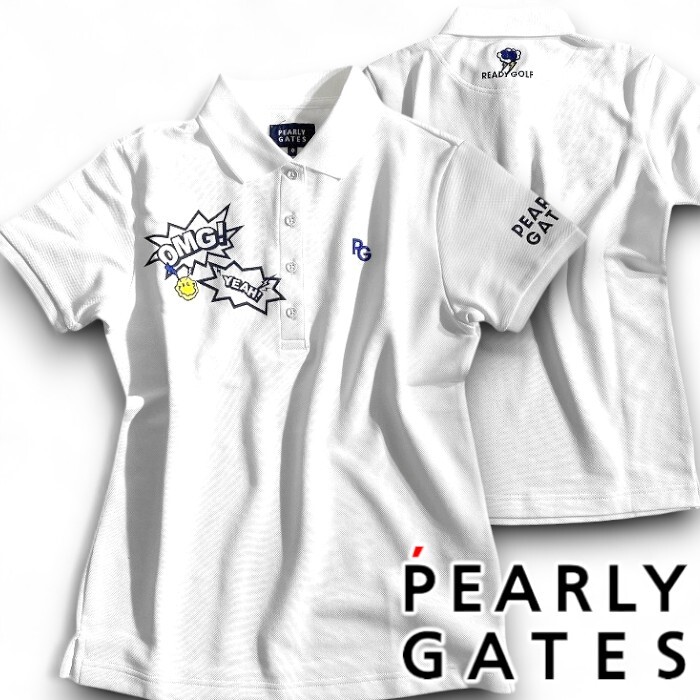 PEARLY GATES パーリーゲイツ 定価1.9万 日本製 吸汗速乾×接触冷感 半袖 ポロシャツ ゴルフ レディース 2260628 030 0 ▲022▼50619w15拍卖