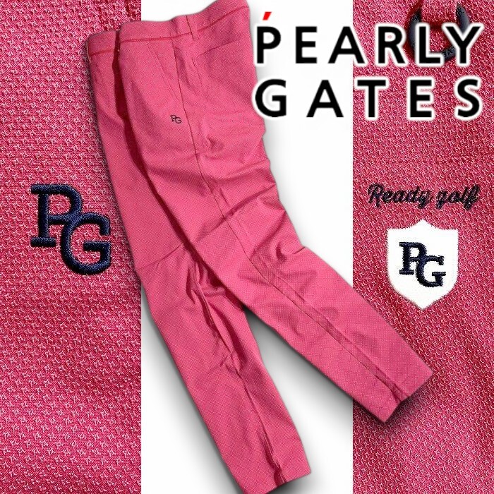 PEARLY GATES パーリーゲイツ 新品 定価2.8万 コットン混ドビー 織り柄 ストレッチ パンツ ゴルフウェア 2231901 090 5 ▲032▼50625w01拍卖