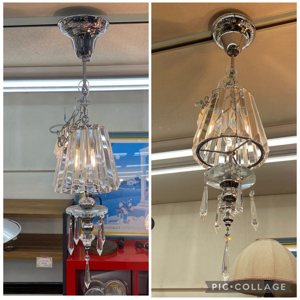 未使用 くらげ シャンデリア ペンダントライト 1灯 OB-096-1 ガラス照明 680拍卖