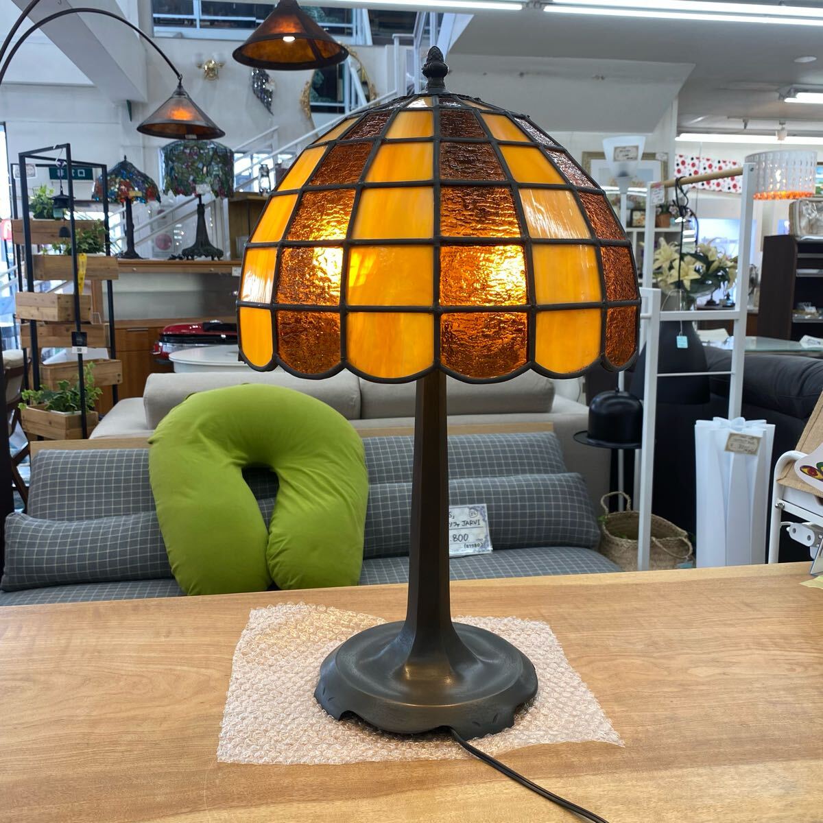 ステンドグラスランプ テーブルライト 卓上ランプ アンティーク 685拍卖