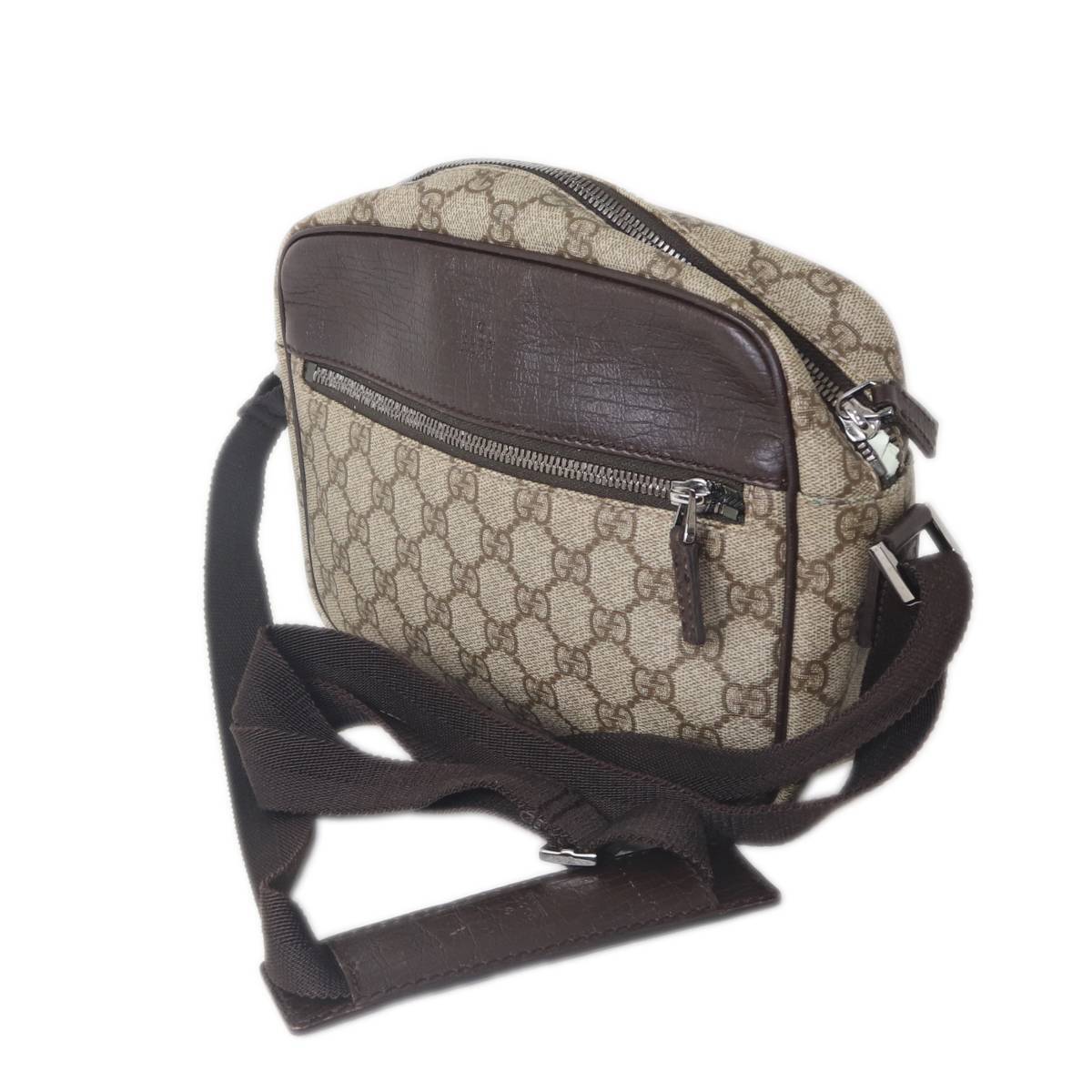 GUCCI/グッチ ショルダーバッグ GGスプリームス ベージュ×ブラウン 114291 ES Bランク拍卖