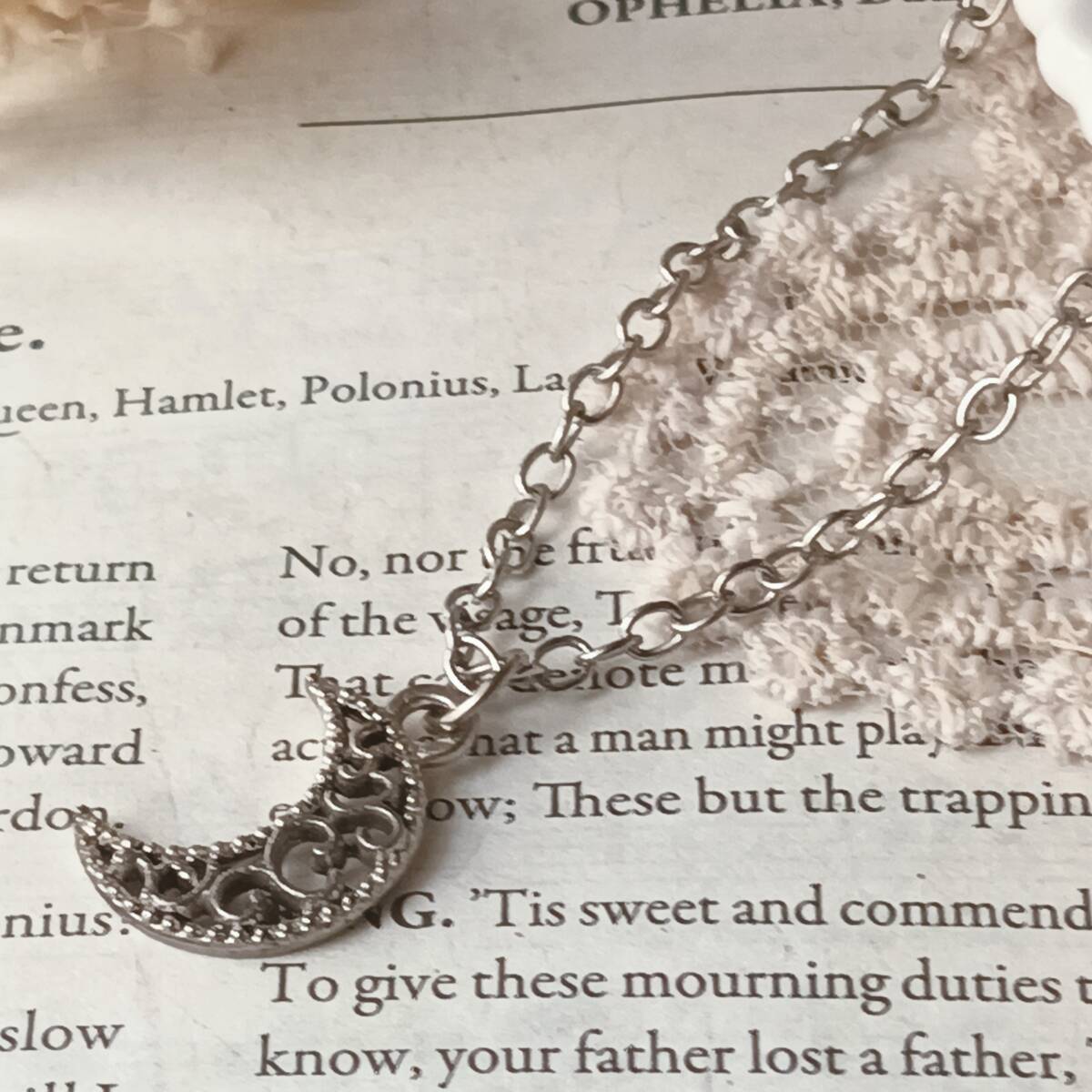 ヴィンテージネックレス ショート 三日月 透かし ムーン シルバー ☆vintage jewelry accessoriesR0648 拍卖