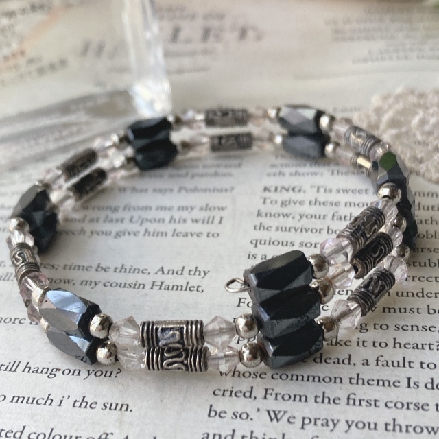 ブレスレット 磁気 ヘマタイト ワイヤーブレスレット 美品☆vintage jewelry accessoriesR0584 拍卖