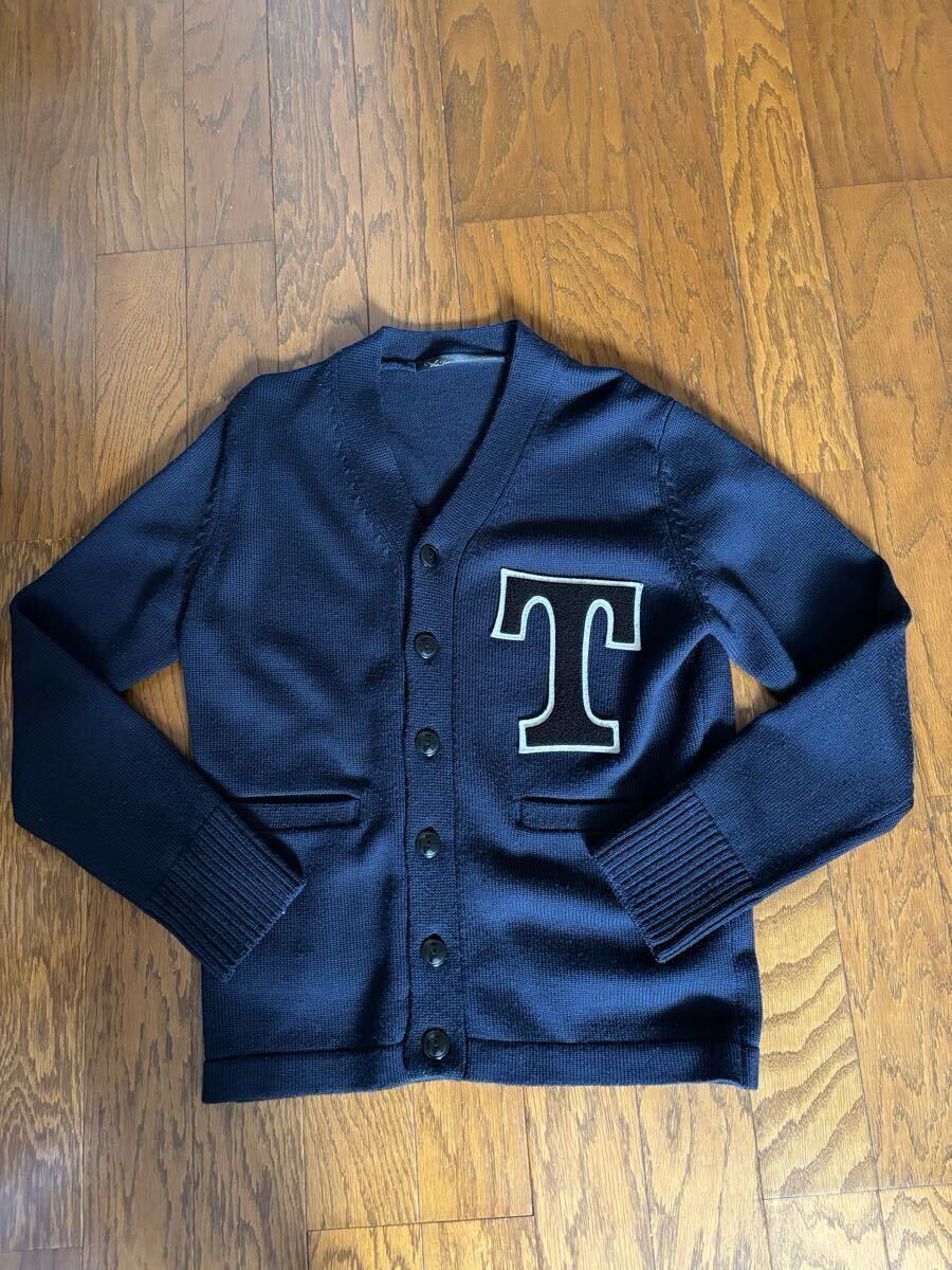 希少 キムタク 木村拓哉着 テンダーロイン tenderloin 同型 レタードカーディガン ネイビー Lサイズ 初期 拍卖