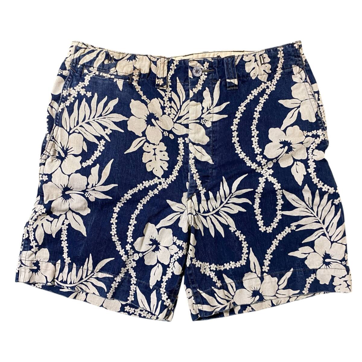 RRL ボタニカル柄 ハイビスカス アロハ ショートパンツ 半パン ラルフローレン W32 【H252】拍卖