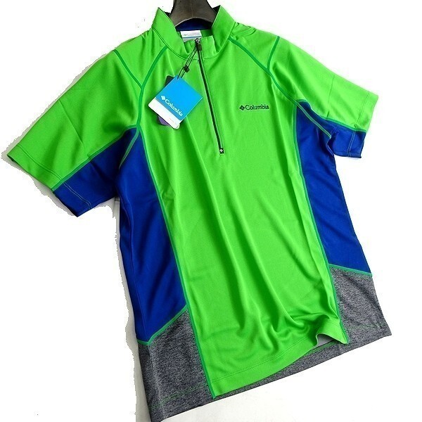 Columbia コロンビア 新品 アウトドアウェア ハーフジップ 半袖 シャツ トレーニングウェア YMG003 998 110/XXL ▲005▼kkf1799c拍卖