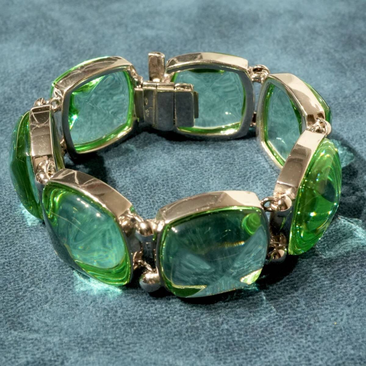 希少 バカラ メディチ ミントグリーン クリスタル ブレスレット/25-164M拍卖