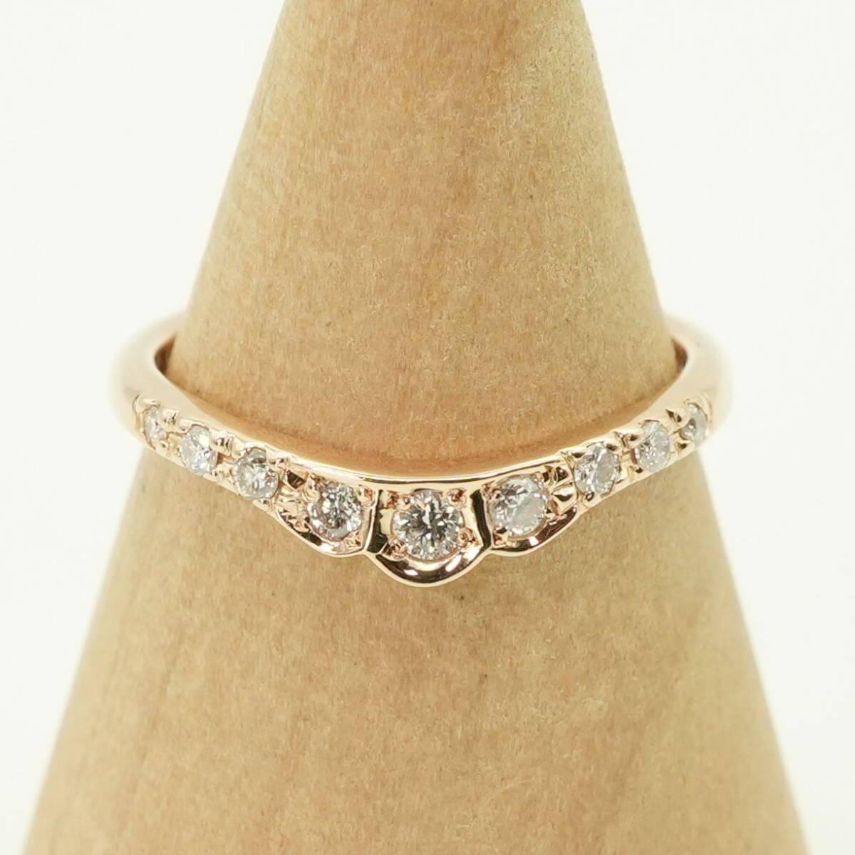 スタージュエリー ダイヤ 0.12ct K18 V字リング/24-4402拍卖