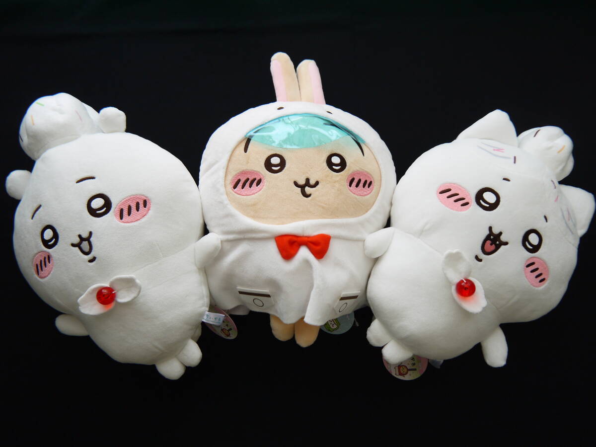 ☆◆超美品♪誕生日BIGぬいぐるみ ちいかわ ハチワレ 雨の日BIGぬいぐるみ うさぎ 3体セット◆☆拍卖