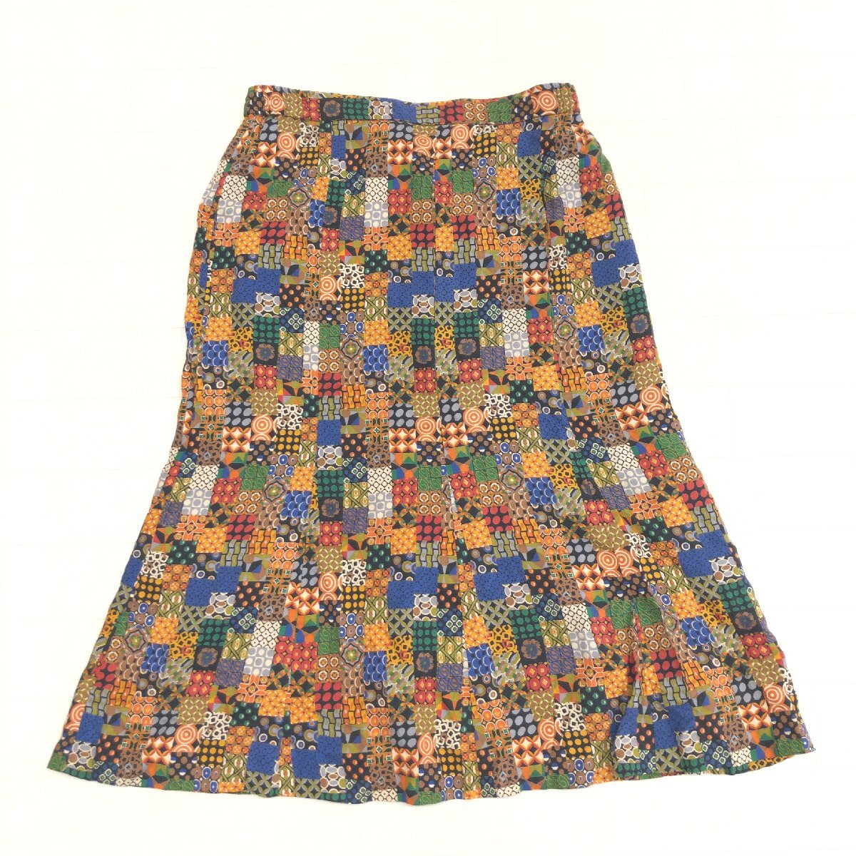 美品 HARDY AMIES SPORT ハーディエイミス ヴィンテージ 総柄 フレアスカート 11(L) ミモレ丈 ロングスカート 古着 レトロ レディース拍卖