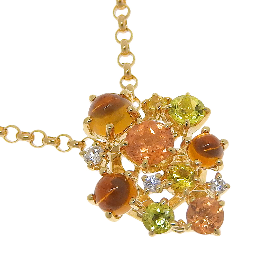 TASAKI タサキ 0.04 ネックレス K18YG×ダイヤモンド マルチカラー 約6.4g レディース【I130425028】中古拍卖