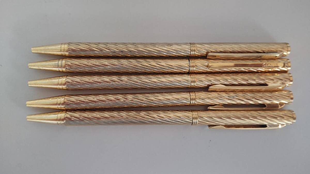 SHARLE (シャルレ) ゴールド色のボールペン 5本セット拍卖