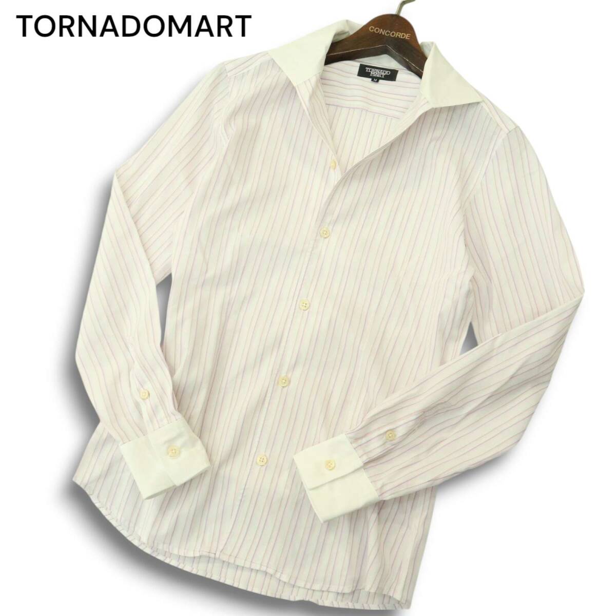 TORNADOMART トルネードマート 通年★ ラメ ストライプ 長袖 クレリック シャツ Sz.M メンズ拍卖