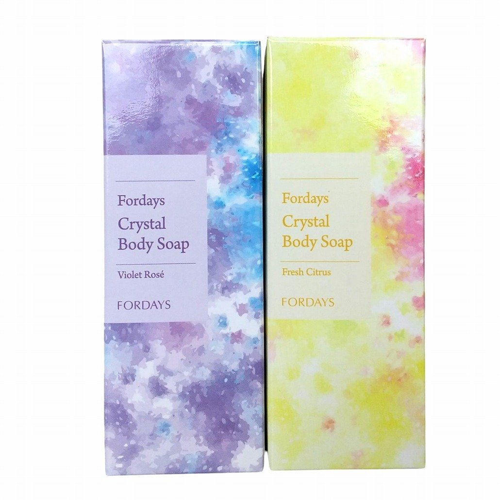 ♯ フォーデイズ クリスタル ボディソープ フレッシュシトラス 50ml (シトラスの香り)& バイオレットロゼ 50ml (ローズの香り)セット拍卖