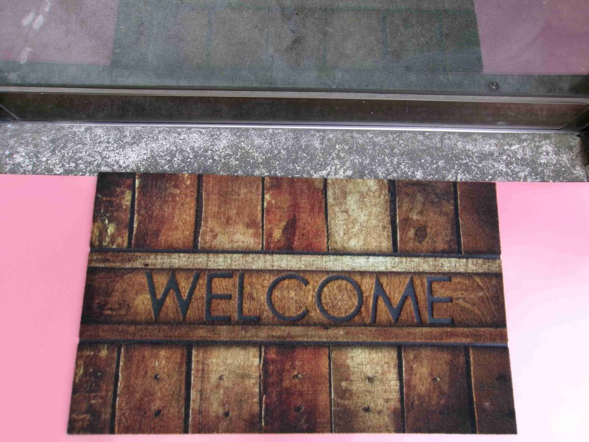 ドアマット WLCOME 泥落としラバー 屋外 室外 75×45cm 洗える 玄関マット エントランスマット 肉厚 ゴム 沖縄、諸島部は不可 拍卖