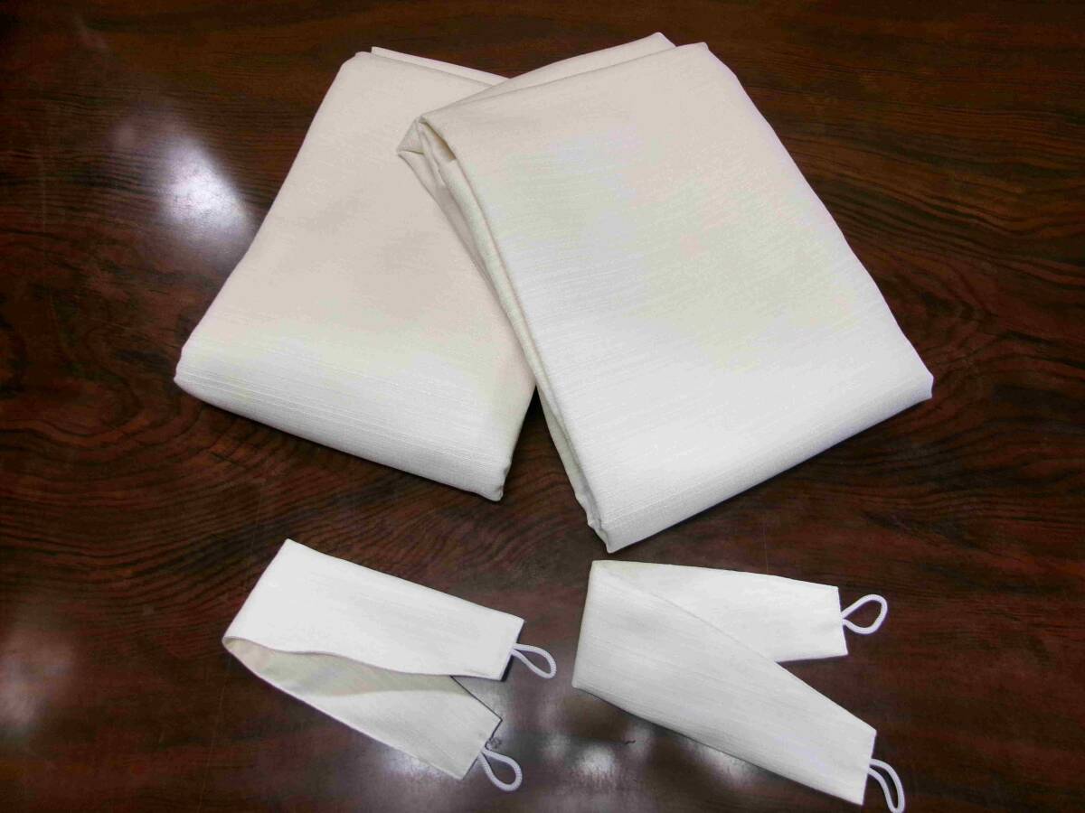 ドレープカーテン2枚組 巾100×高さ178cm  洗濯可能 残反で製作品 厚地カーテン 既成カーテン うすいクリーム色 KR30 拍卖