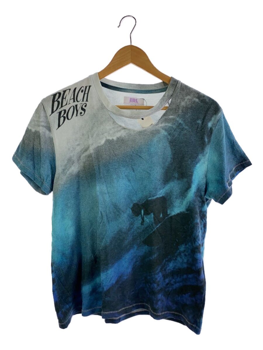 ERL◆BEACH BOYS TSHIRT/タバコ臭有/Tシャツ/S/コットン/総柄拍卖
