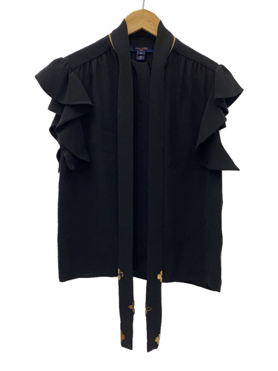 LOUIS VUITTON◆LVナイトフラウンススリーブ/ノースリーブブラウス/34/シルク/RW221W SPM FMBL21拍卖