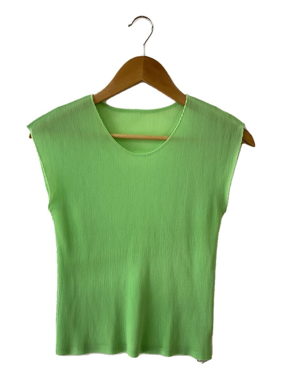 PLEATS PLEASE ISSEY MIYAKE◆半袖ブラウス/3/ポリエステル/GRN/PP23-FK301拍卖