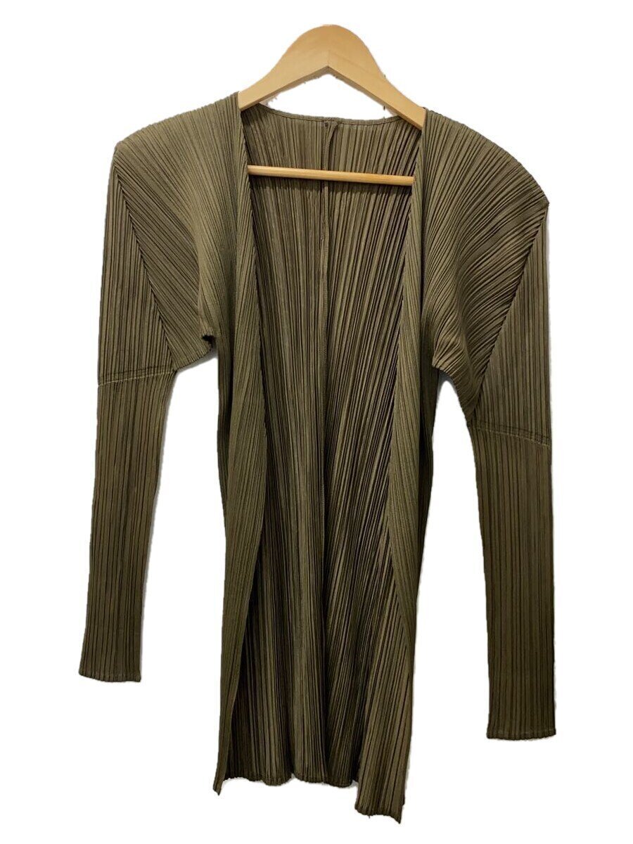PLEATS PLEASE ISSEY MIYAKE◆カーディガン(薄手)/3/ポリエステル/KHK/PP74-J0107拍卖