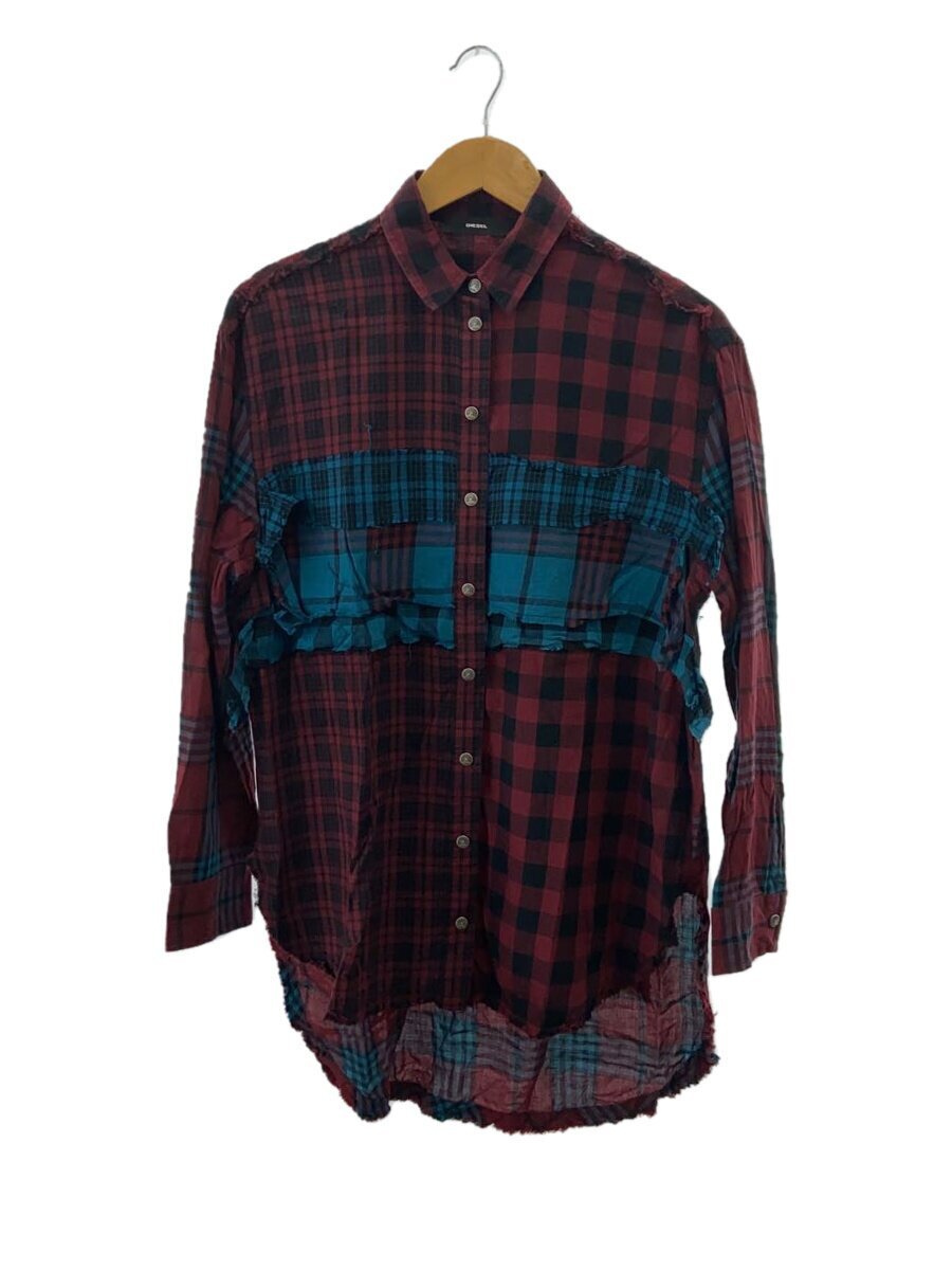 DIESEL◆長袖シャツ/XS/コットン/RED/チェック拍卖