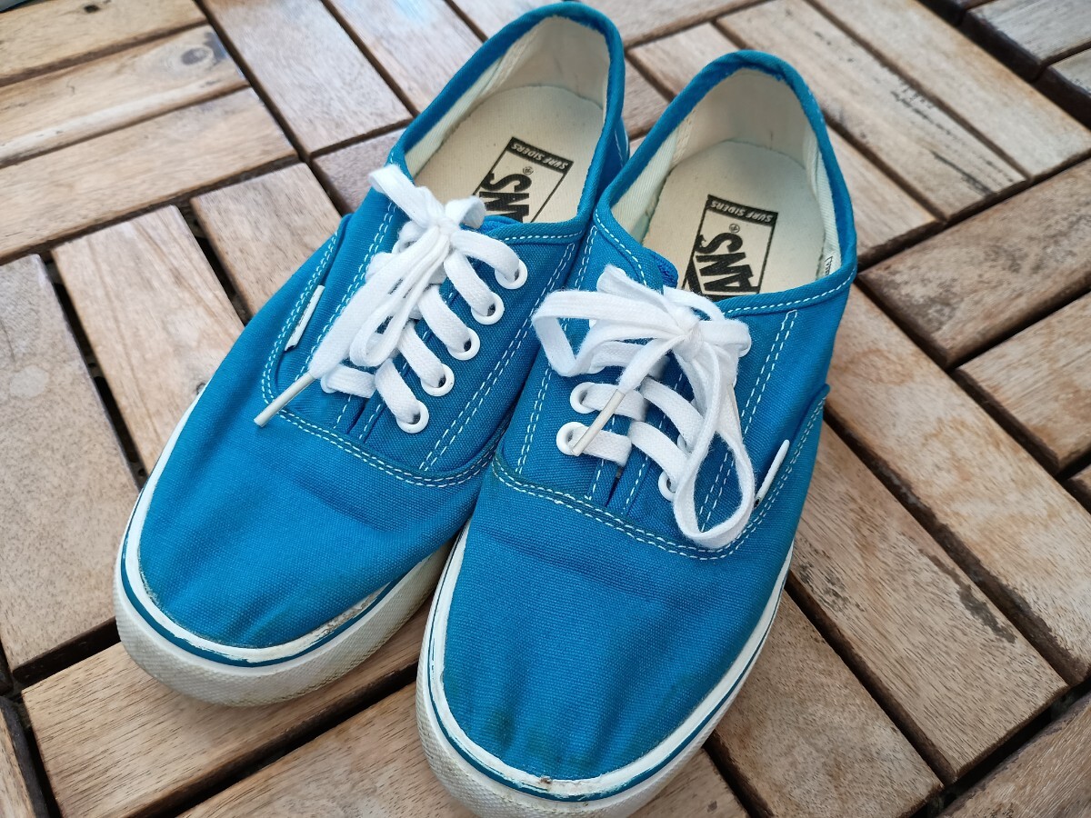 美品/軽量/VANS/バンズ/AUTHENTIC WL/SURF SIDES/22.5㎝/V3807W/519265-0003/軽量/ローカットスニーカー/ブルー/BLU/キャンバス拍卖