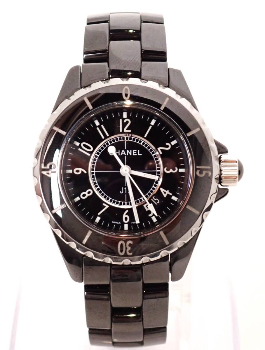 ブラックセラミック CHANEL(シャネル) J12 H0682 CE QZ 黒 クオーツ 電池 腕時計 メンズ レディース 34mm 15.5cm拍卖