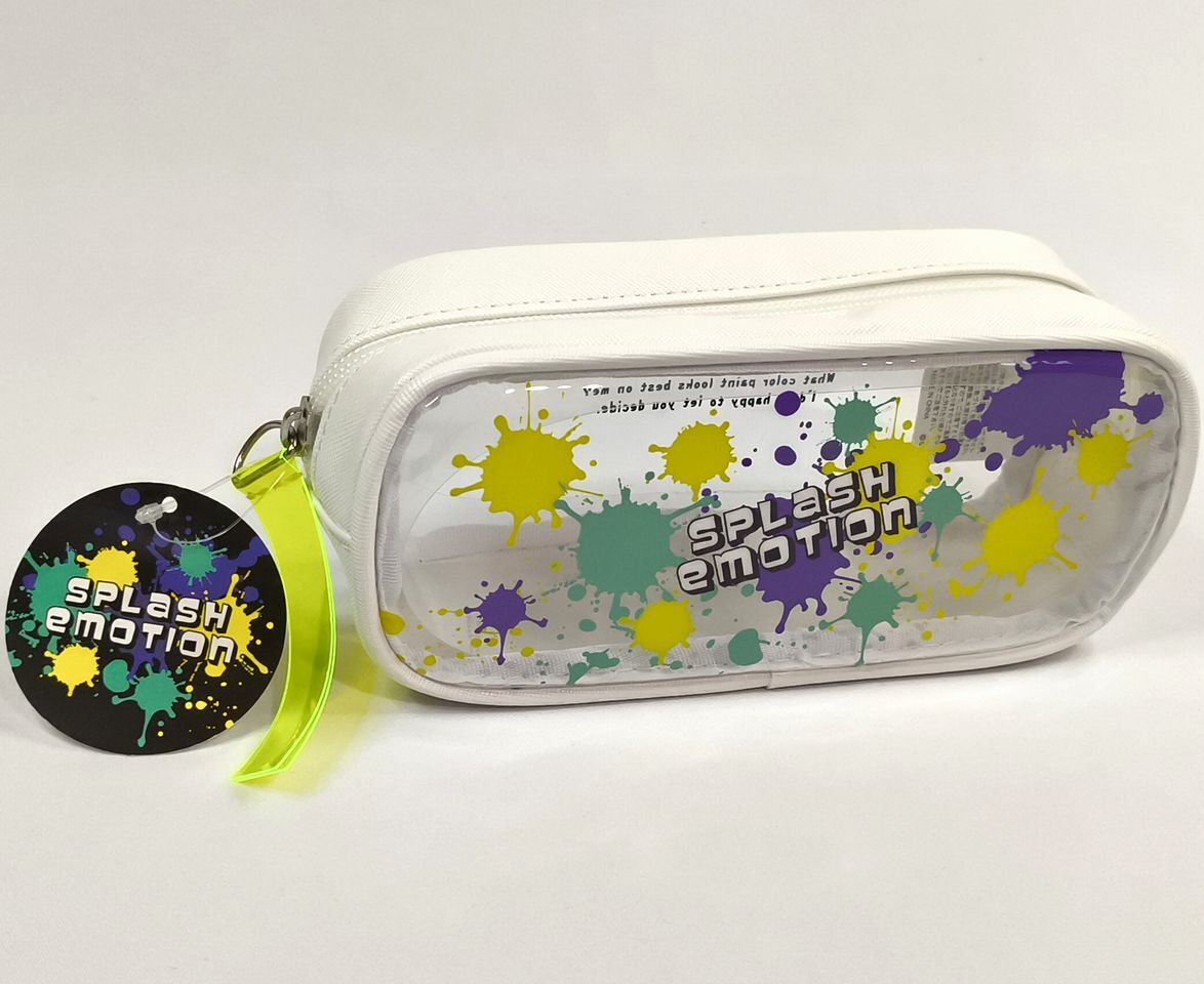 クーリア スプラッシュエモーション BOX ペンポーチ マルチ ケース(筆入 筆箱 小物入れ 大収納タイプ 側面クリア 文具 文房具)拍卖