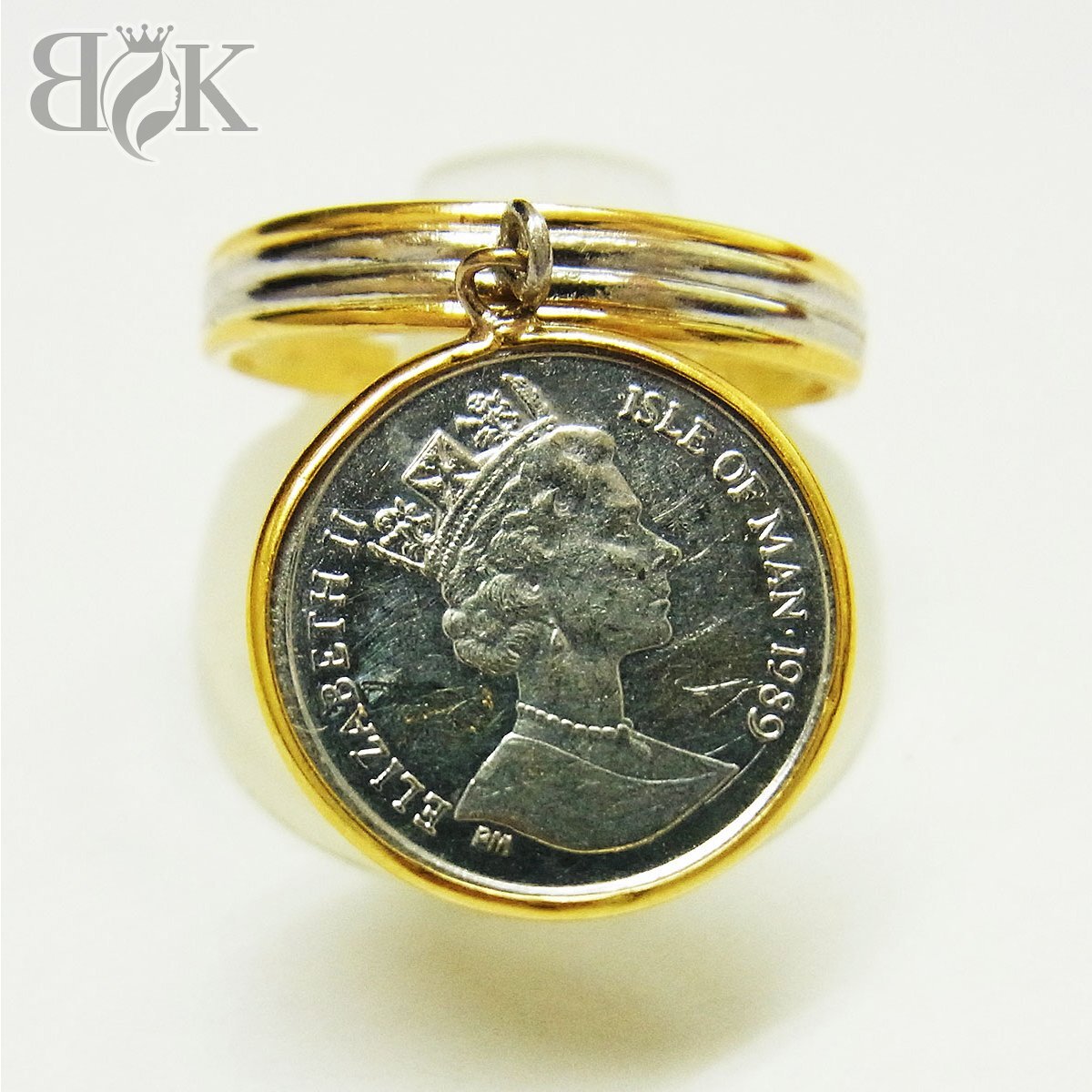 Pt900/K18/Pt1000 コインリング コンビ 約9号 縦幅:約2.6mm 約3.1g プラチナ ゴールド 指輪 ■拍卖