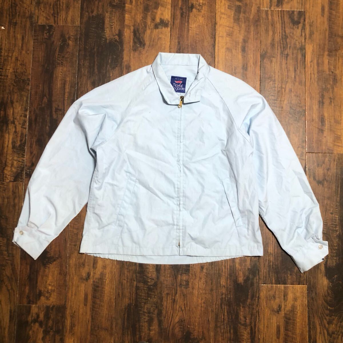 RoyalBrigade スイングトップ ブルゾン ジャケット コーチジャケット ゴルフ 水色 古着 S ナイロンジャケット ヴィンテージ拍卖