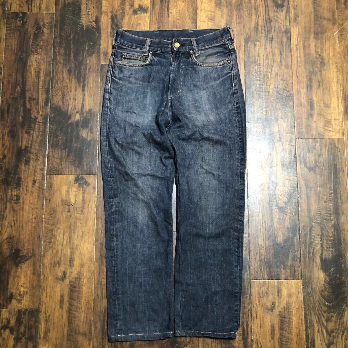 Carhartt カーハート デニム パンツ ストレート テキサス 色落ち ダメージ アメカジ ジーンズ ジーパン ワーク 古着 ブルー S拍卖
