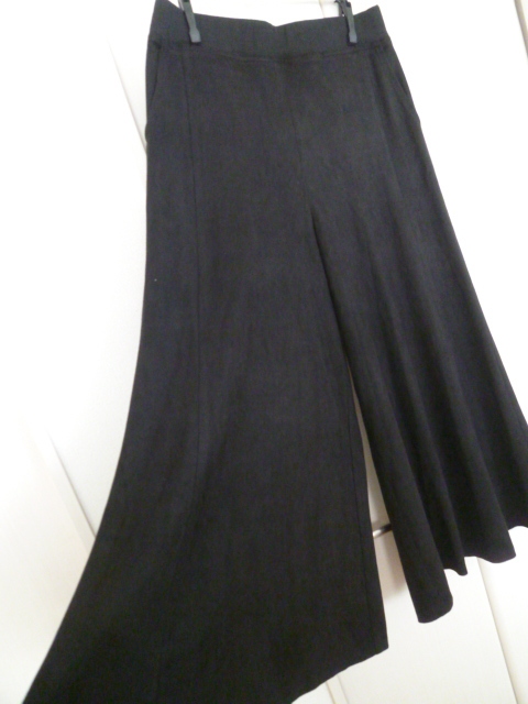 TACHIBANA◇黒スエード調フレアーパンツ40/ブラックガウチョ風◇SKP727拍卖