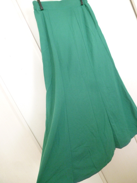 【新品】DRESKIP/ドレスキップ◇深緑グリーンフレアースカートMW62-66/ロンググリーン◇PSK726拍卖