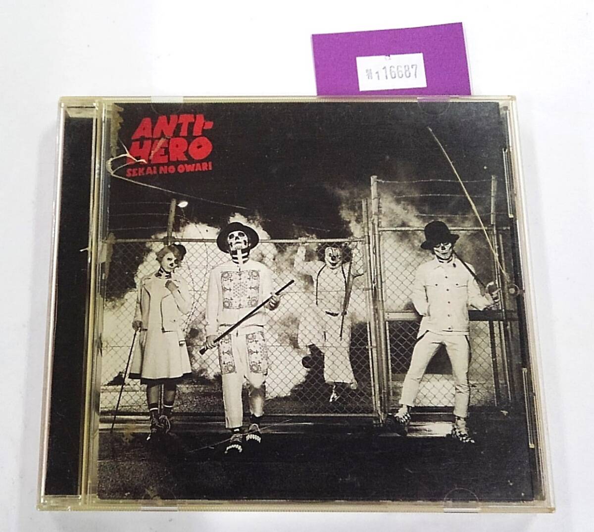 万1 16687 SEKAI NO OWARI / ANTI-HERO【通常版シングルCD】帯付き ※ケースに割れ・汚れ※DISCにキズ(再生確認済み)拍卖
