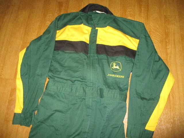 ジョンディア・ビンテージ 脇メッシュ・農作業・ジャンプスーツ・ツナギ 美中古 サイズM ヤンマー・クボタ拍卖