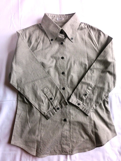 超美品◆ELLE ボタンダウン7分袖 お洒落ブラウス◆拍卖