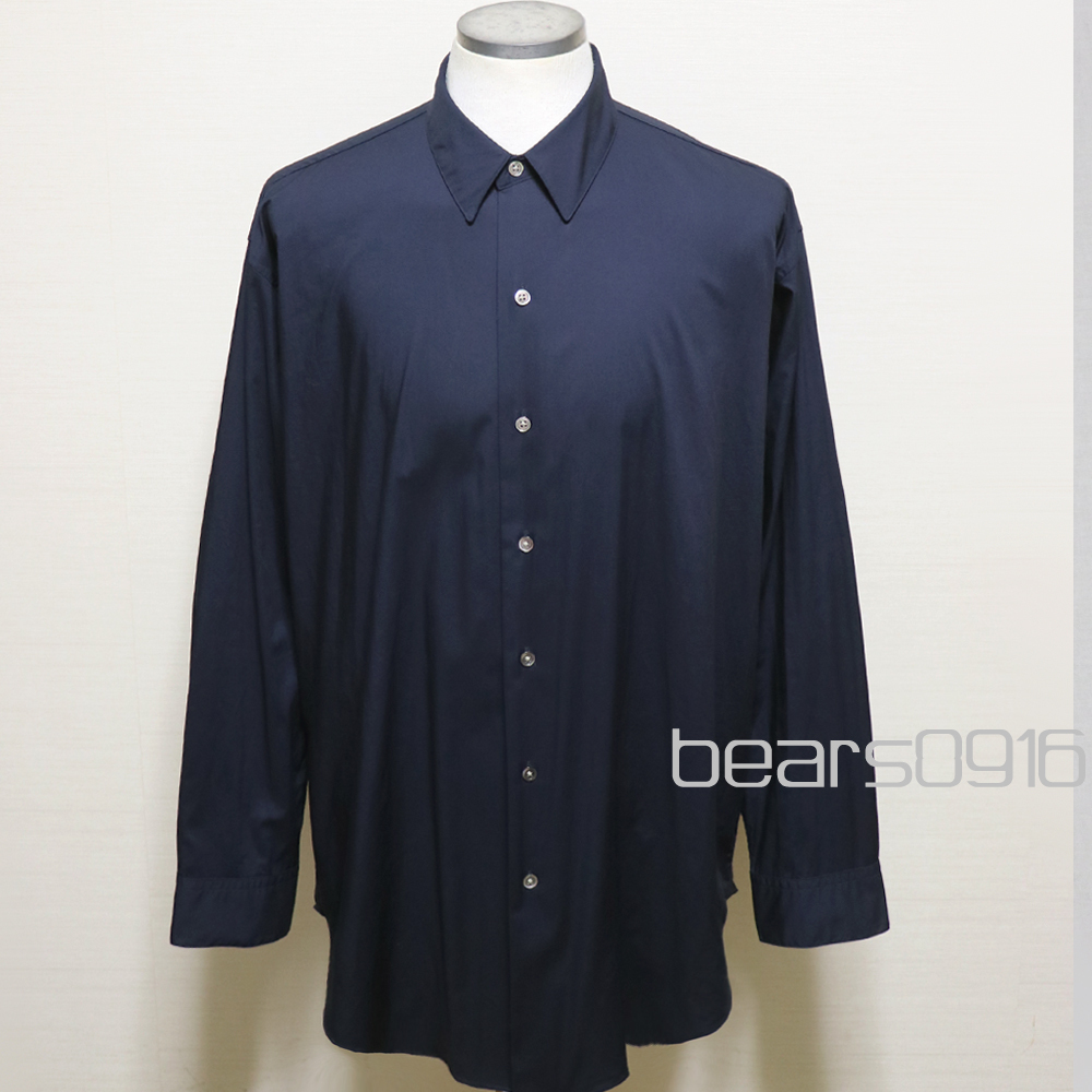 USED品 allery アレリー コットンブロード オーバーサイズ レギュラーカラーシャツ 濃紺 M拍卖