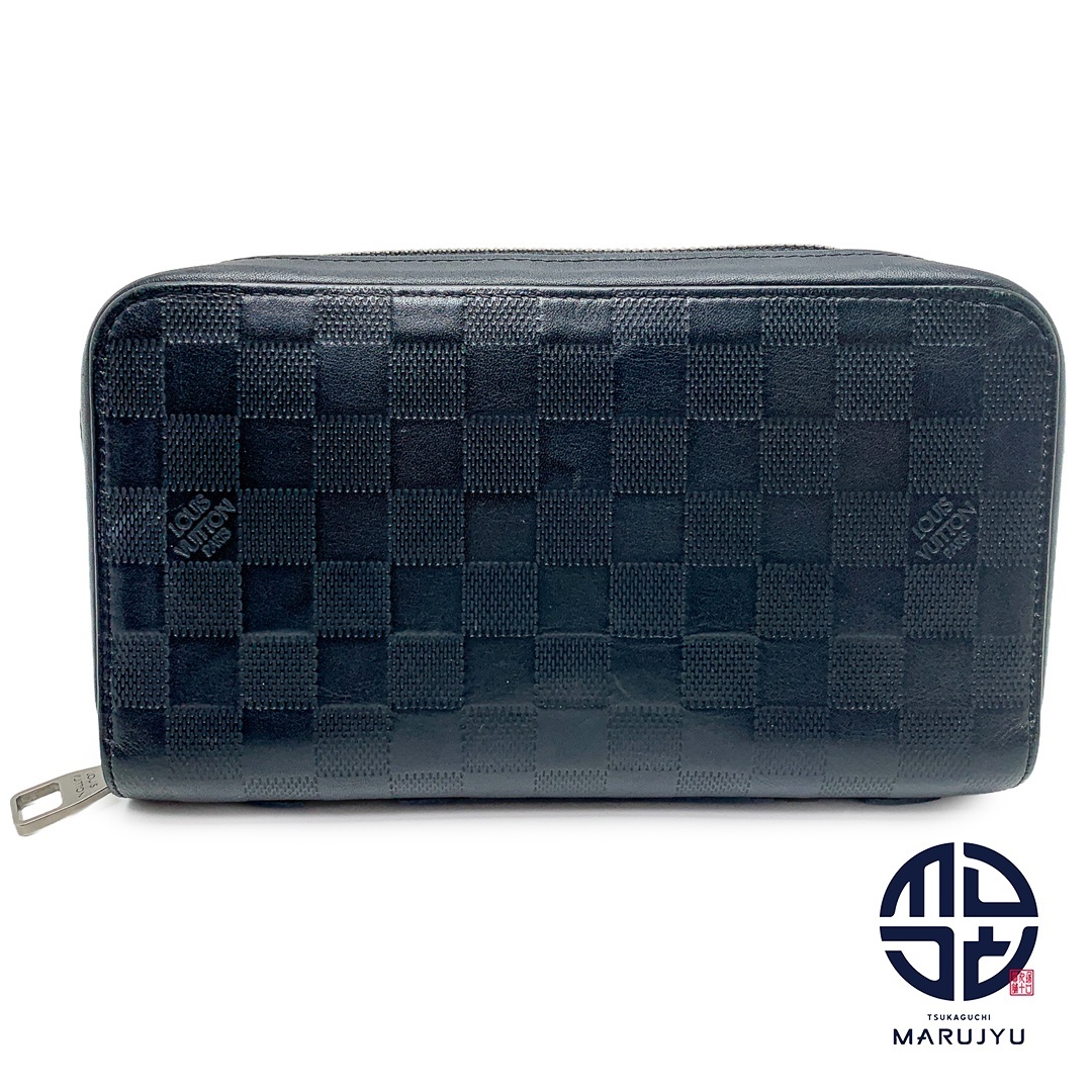 LOUIS VUITTON ルイヴィトン 黒 ブラック ダミエ・アンフィニ ジッピーXL N61254 財布 サイフ セカンドバック メンズ拍卖