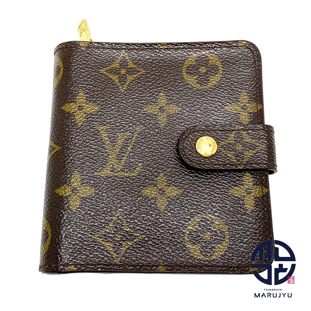 LOUIS VUITTON ルイヴィトン モノグラム コンパクトジップ M61667 二つ折りサイフ 財布 ブランド拍卖
