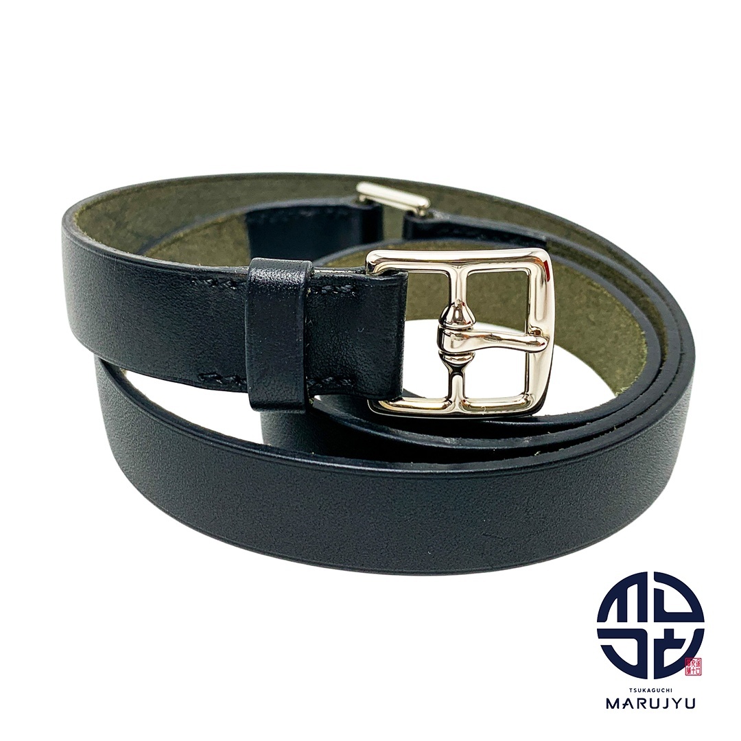 HERMES エルメス 黒 ブラック シルバー金具 ベルト エトリヴィエール ファッション 小物 レディース ※ソルド品拍卖