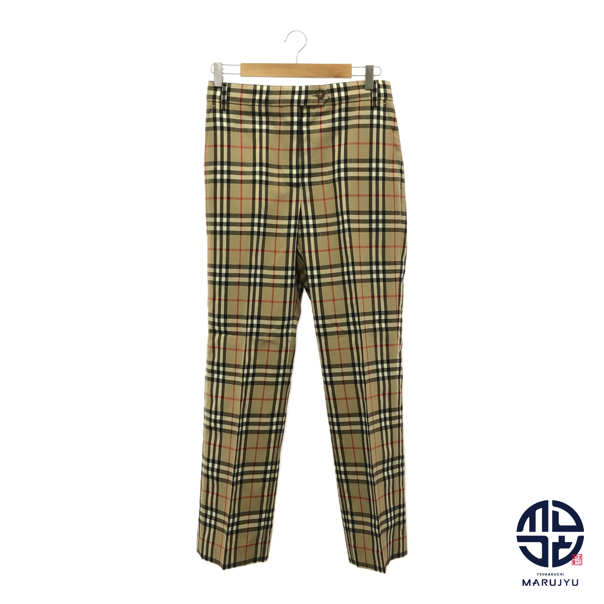 BURBERRY バーバリーベージュ ノバチェック センタープレス パンツ 8033467 レディース アパレル サイズIT40 Mサイズ 服 ボトムス拍卖