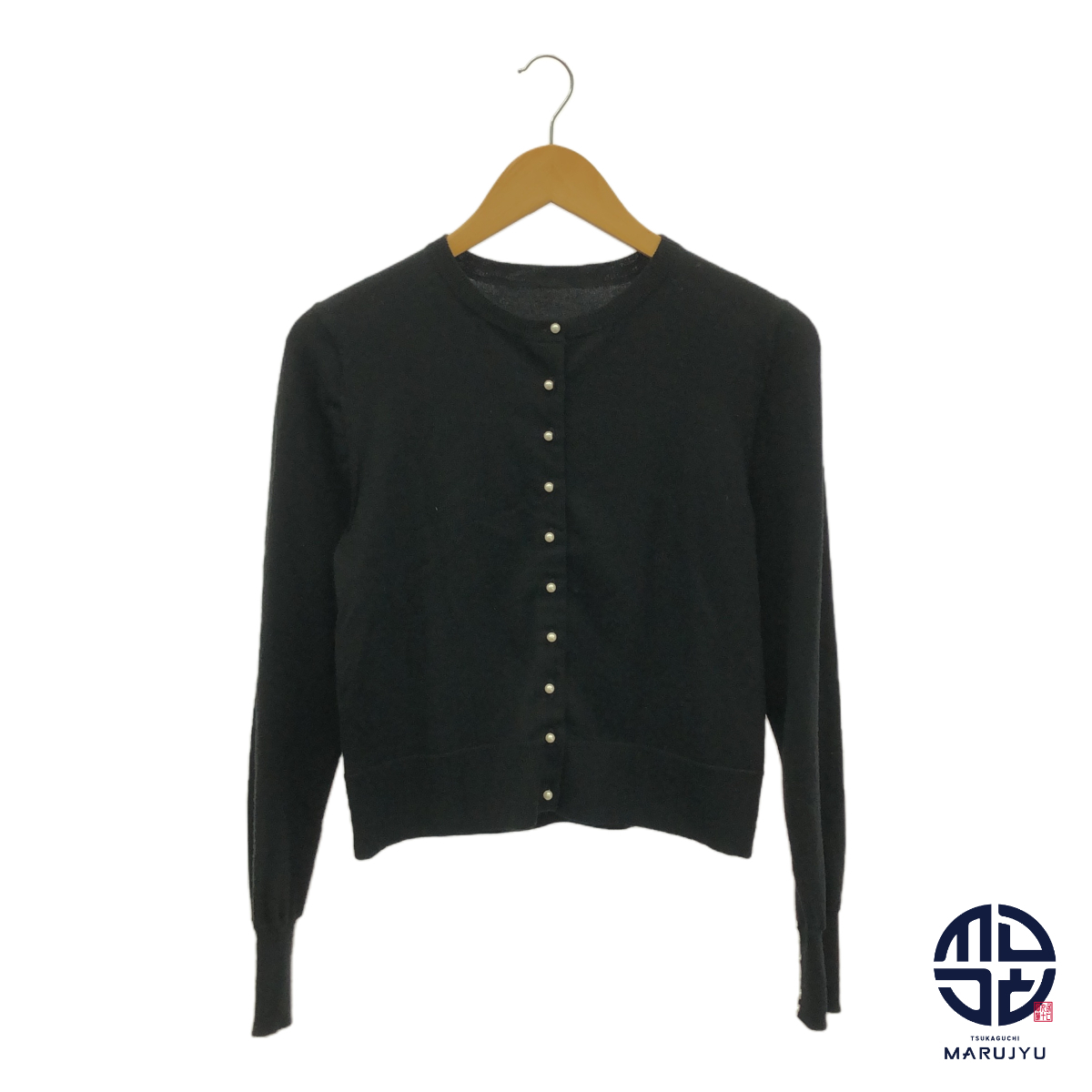 GRACE CONTINENTAL グレースコンチネンタル 黒 ブラック パール ニットカーディガン トップス レディース サイズ36 服 アパレル拍卖